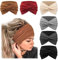 DRESHOW 6 Stück Breite Stirnbänder für Damen Extra Große Turban Stirnband Boho Head Wrap Elastische Haarbänder Haar Twisted Knot Haarschmuck