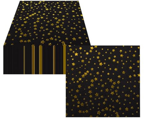 CEILIWEN Lot de 100 serviettes en papier motif étoiles, pour anniversaire, retraite, cocktail, déjeuner, décoration de table, 33 x 33 cm