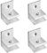 4er Pack Glasklemmen, F Form Glas Regal Halterung, Glashalter Glasregal für 8-10mm dickes Glas, Holz [Silber]