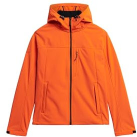 Superdry Sweat à Capuche Soft Shell Trekker JKT A2 Wind Family, Orange Flamme, S Homme