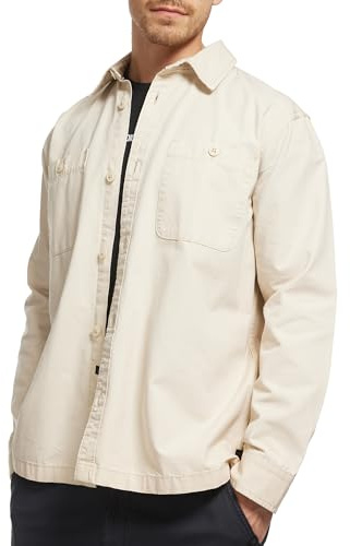 Indicode Herren INPilou Hemd einfarbig mit Zwei Brust-Taschen aus Baumwolle | Herrenhemd für Männer Fog, XL