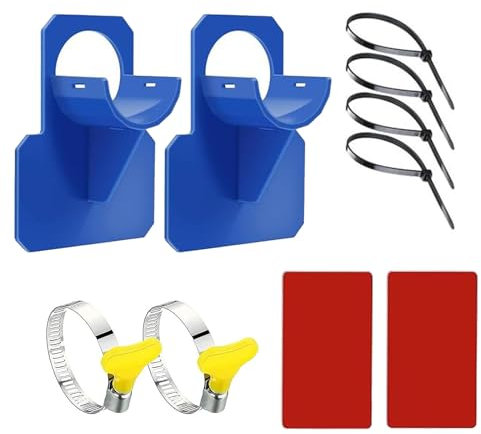 XULEGGNK® 2 Stück Pool Schlauchhalter 26-38mm, Pool Schlauchhalter Knickschutz Set, Schwimmbad Rohrhalterung, Pool Schlauch Zubehör, inkl Schlauchschellen mit Knickschutz für Pools (Blau)