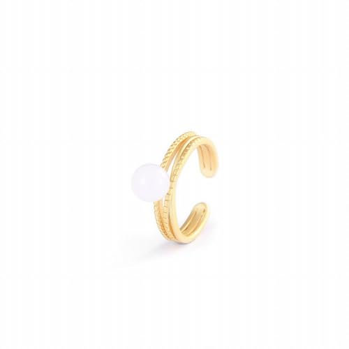 SUNYUHUI 925 Silber Schmuck Tag Öffnungsring Kann Zertifikat Weiß Jade Silber Überzogenen Gold Justierbaren Ring Ausstellen, Golden