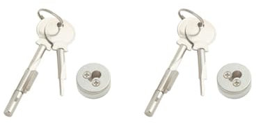 Juego de 2 cerraduras de vidrio para puerta corredera, cerradura de tocador, cerradura de refrigerador, cerradura de buzón