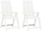 LAPOOH Verstellbare Gartenstühle 2 STK Hochlehner, Campingstühle, Lehnstühle, Wetterfest Stuhl, Garden Chair, Kunststoff Weiß