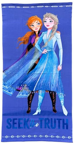 CARTOON Strandtuch Frozen II Elsa und Anna 140x70 cm weiches Frottee Handtuch für Mädchen Pool Strand