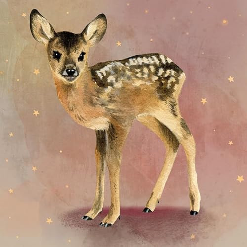 20 Servietten Tiere Reh mit Sterne als Tischdeko. Papierservietten mit Motiv. Auch für Decoupage und Serviettentechnik 33x33cm
