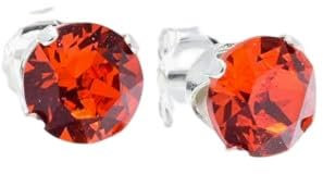 pewterhooter London Collection Women's 925 Sterling Silver Stud Earrings (Hyacinth Orange)