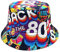 MILAKOO 80er Jahre Eimer Hut für Männer Frauen Lustig Retro Party Fischerhüte Vintage Print Fischer Hut Unisex Reversible Portable Sommerhut für Disco Hip hop Outdoor