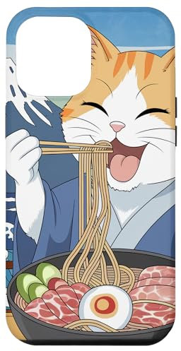 Japan Kawaii Katze Ramen Nudel Mount Fuji Anime Ramen Katze Hülle für iPhone 13 Pro Max