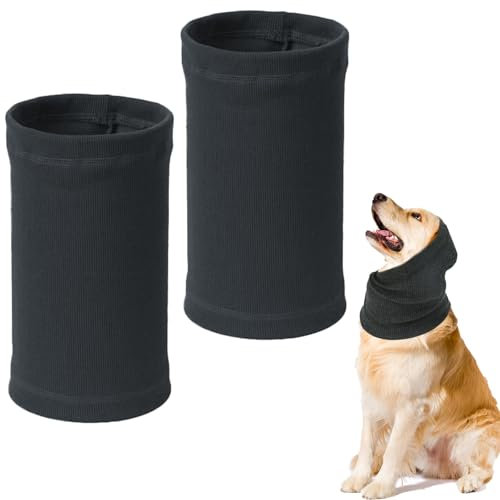 UILYNIU 2 Stücke Hund Snood, Ohrenschützer für Hunde, Gehörschutz Hund, Hund Ohrenwärmer, Hund Hals und Ohren wärmer, Haustier Ohrenklappe Kopfwickel, Head Cover für Hund, Ohrenschutz Hund Wind (Grau)