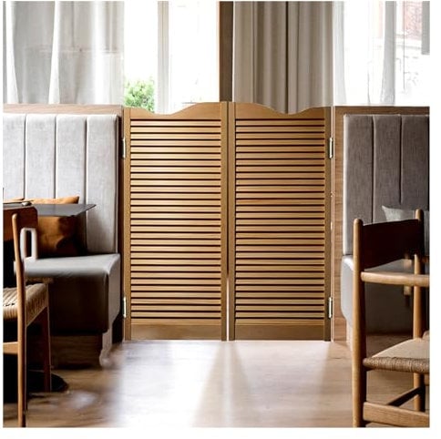Cafe Schwingtüren, Restaurant, Salon, Flur, Trennwand, Lamellen, selbstschließend, Doppelhubtür, 60 cm breit
