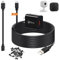 50ft Power Extension Cable Compatible with Blink Mini 2, Blink Mini and Blink Outdoor 4 Cameras - 15m Long Flat Micro USB Charging Cord with 30cm USB C Waterproof Adapter and 18W Fast Charger, Black