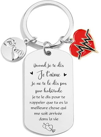 FGHJK Cadeau Saint Valentin pour Homme Cadeau Anniversaire Noel Couple Cadeau pour Femme Couple Porte Clef Couple Cadeau Saint Valentin Femme Porte Cles Je t'aime