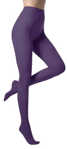 Malustar Collant colorati 40 denari, morbidi ed elastici, calze dai colori vivaci, Viola (viola scuro), S-L