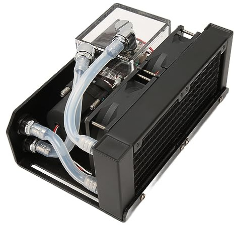 Pyhodi Pompa per Raffreddamento Ad Acqua, Serbatoio da 12 V, 10 W, 300 Ml, CPU con Ventola da 80 Mm, 4000 Giri/min, Radiatori per Raffreddamento Ad Acqua per L'industria, Sistemi di