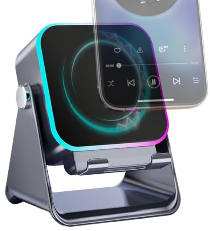 Induction Speaker For Cell Phone,with Light Foldable Station - Cell Phone Stand with Speaker 10W | for Office Home Birthday Travel Men Women Boyfriend Girl