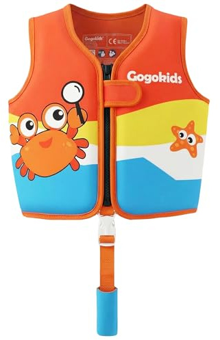 Gogokids Kinder Schwimmweste 15-30kg, Schwimmen Lernen Float Bademode für Kleinkind, Baby Ultra-weiche Schwimmkraft Neopren Jacke mit Verstellbarem Zwischengurt für Schwimmen, Pool & Strand, 1-8 Jahre