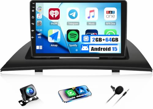 CAMECHO 2+64G 9 Zoll Android 15 Autoradio für BMW X3 E83 2004-2010, Wireless Carplay Android Auto Bluetooth Radio GPS WiFi HD Touchscreen mit Rückfahrkamera mit FM RDS Mirror Link +Canbus