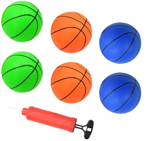 Hyacinthy Mini Basketball, 6 Stück 15cm Kleine Basketbälle, 3 Farben Basketbälle mit Luftpumpe, Indoor Outdoor Sportspielzeug für Kinder, Strandspiele Poolbälle Beach Balls für Party Spiel