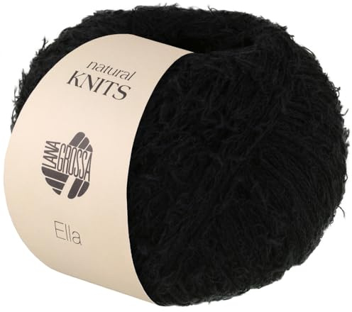 LANA GROSSA Ella | Flauscheffektgarn aus 100% Baumwolle | Handstrickgarn aus 100% Baumwolle | 50g Wolle zum Stricken & Häkeln | 130m FB 14