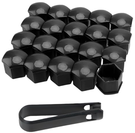 Androxeda 20 Unidades Tapa De Perno Automotriz 17Mm Con Pinza Extractor, Kit De Tapones Para Llantas De Coche, Universal Para La Mayoría De Marcas