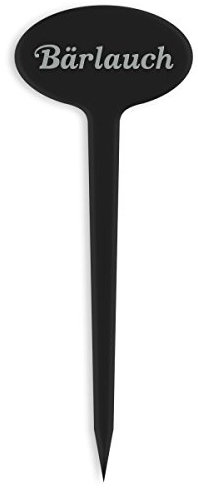 GRAVURZEILE Pflanzenschilder mit Gravur - Bärlauch - Stilvolle Kräuterschilder aus schwarzem Acryl für den Garten - Kräuterstecker geeignet für Beet & Kräutergarten - Farbe: Bärlauch