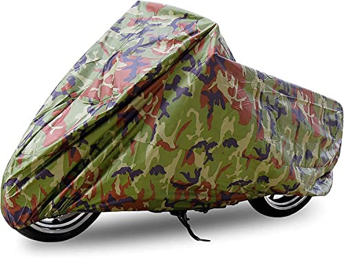 ANFTOP Wasserdicht Motorrad Abdeckung 2XL Camouflage Farbe UV Regen Schutz Staubdicht Breathable Scooter Motorrad Abdeckungen Mit Tragetasche Outdoor Cover Abdeckplane XXL