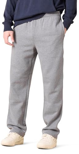 Amazon Essentials Herren Fleece-Jogginghose mit offenem Saum (erhältlich in Übergrößen), Hellgrau Meliert, M