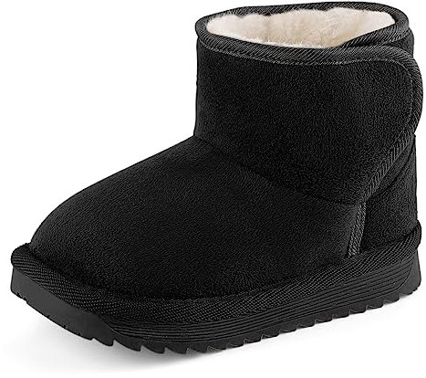 MK MATT KEELY Bambino Scarpe Invernali Bambini Ragazzo Ragazza Stivali da Neve,Nero,EU21/22 (140mm)