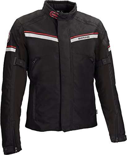 BERING Motorradjacken GREENWICH, Silber/Rot, Größe XL