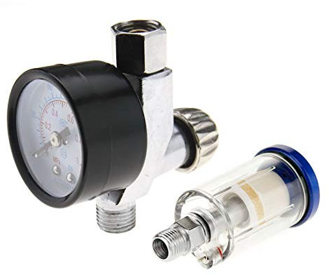 D2D In-line Water Trap Filter Tool Set Spray Gun Air Regulator Gauge