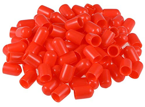 Gewindeschrauben, 5/16 Zoll, ID aus Gummi, runde Endstücke, Deckel mit Kappe, Rot, flexibel, Röhren, Tipp 100 Stück