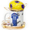 Personalised Mug and Belgian Milk Chocolate/Hot Chocolate Stirrer Marshmallow Gift Set, Customised with Name / Number / Text, (11oz) White, Yellow, Blue, Black, Pink Mug with Blue Patch Football Shirt