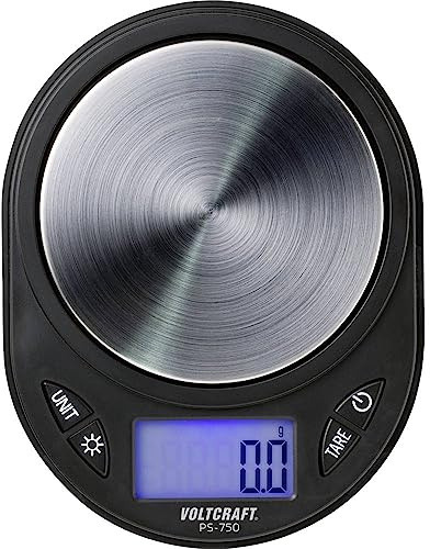 VOLTCRAFT PS-750 Präzisionswaage Wägebereich (max.) 750 g Ablesbarkeit 0.1 g batteriebetrieben Schwarz
