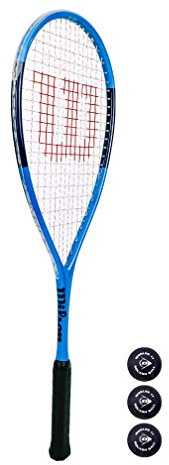 Wilson Ultra Elite Squashschläger + Squashbälle (verschiedene Optionen erhältlich) (Schläger + Bälle)