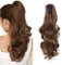 Coleta Postiza con Pinza Extensiones de Clip de Pelo Natural Extensiones de Cabello Rizadas Sintético Ondulado Ponytail Largo Claw 45cm Marrón claro