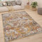 Paco Home Teppich Wohnzimmer Kurzflor Schlafzimmer Moderne Vintage Orient Ornament Muster Pastell Bordüre, Grösse:120x170 cm, Farbe:Gelb 4