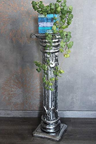 Naturesco Blumensäule Säule griechisch römisch massiv Holz Silber antik Höhe 60cm 80cm 100cm 120cm LengthRange 120cm