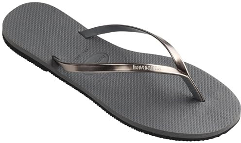 Havaianas - You Metallic, Sandales Confortables, Élégantes et Polyvalentes, Fines Lanières à Finition Métallisée, Petit Talon, Femme