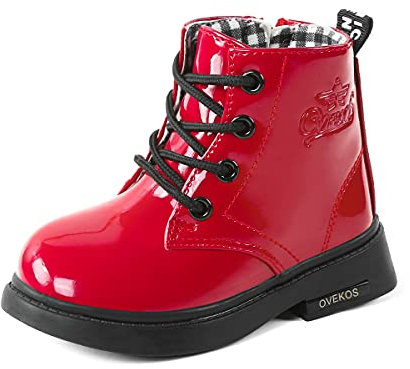 WYSBAOSHU Bambina Stivaletto Impermeabili Stivali Ragazze Winter Boots Stivaletti Antiscivolo Scarpe Neve Bambina Stivali Rosso EU35