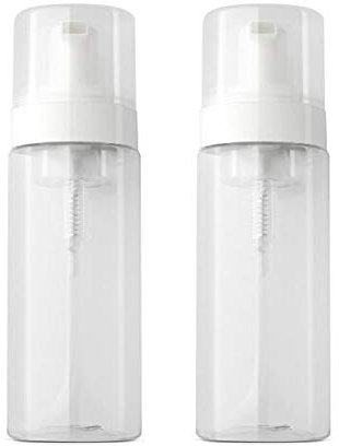 2Pcs 100ml/3.4oz Empty Plastic Foamer Pump Bottles Container Foaming Soap Dispenser Cosmetics Toiletries Bottles for Hand Soap Shampoo Shower Gel etc
