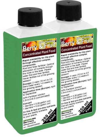 GREEN24 Engrais HIGH-TECH pour arbres fruitiers et arbustes à baies, fertilisation de fruits et de baies