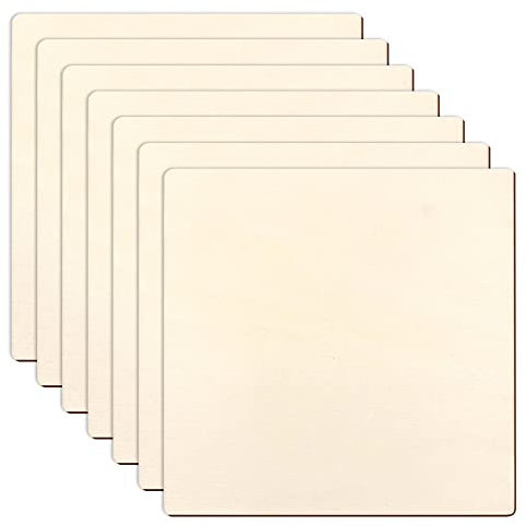 Haohai 6 Piezas de Madera 20 x 20 cm para Manualidades - Placa Cuadrada Sin Terminar para Pintura de Diseño de Puerta
