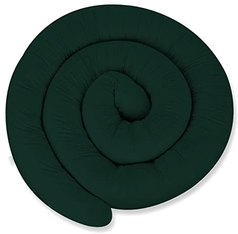 XL 155 cm Bettschlange für Allergiker Bettkissen Stillkissen Bettrolle Zierkissen Bettumrandung Schlange Handmade 100% Baumwolle ekmTRADE (28 – Dunkelgrün, 155 cm)