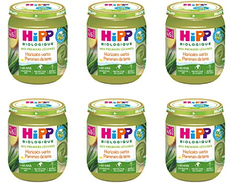 HiPP Biologique Haricots Verts Pommes de Terre pot 125g - Lot de 6