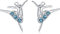 Ballerina Ohrringe 925 Sterling Silber Balletttänzer Ohrringe mit Kristall Ballett Geschenke für Frauen Mädchen (Blau)