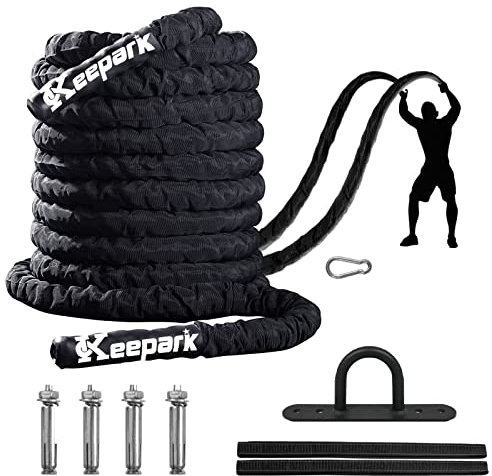 Springseil, Kampfseil, Trainingsseil, 3,8 cm, schweres Übungsseil, gewichtetes Springseil, 12,2 m, Kampfseil, schweres Trainingsseil für Workout-Übungen
