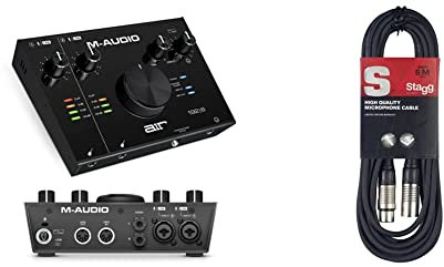 M-Audio Air192x6 USB MIDI Audio Interface für Aufnahmen in Studioqualität & Stagg SMC6 Kabel, XLR (m) -XLR (f), Mikrofon-zu-Mischpult, 6 Meter lang, Schwarz