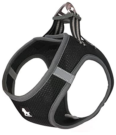 True Love Hundegeschirr, weiches Air-Mesh-Verstellbare, reflektierende Haustierweste für kleine und mittelgroße Rassen, L, Schwarz